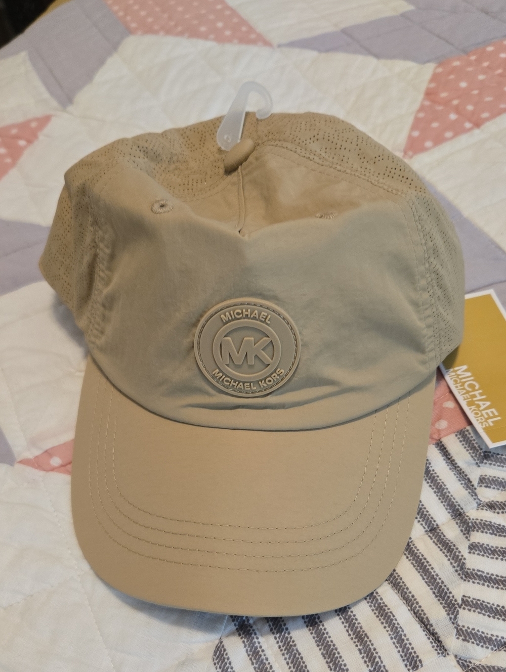 Michael Kors Beige MK Logo Baseball Cap